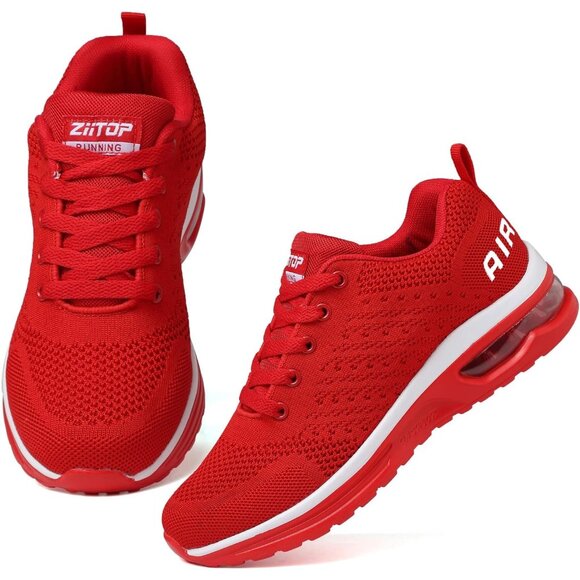 Ziitop Red Ladies Non Slip Lightweight Fashion Sneakers Breathable Sport Shoes - Picture 1 of 7